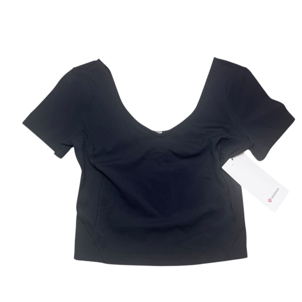 NWT Lululemon Align Tee Shirt Crop Top Black Size 6 Athletic